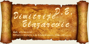 Dimitrije Blažarević vizit kartica
